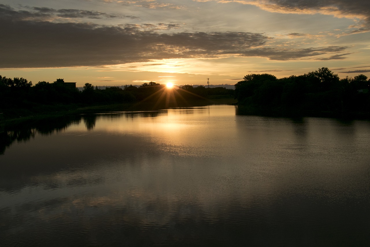 sunset reflection dawn free photo