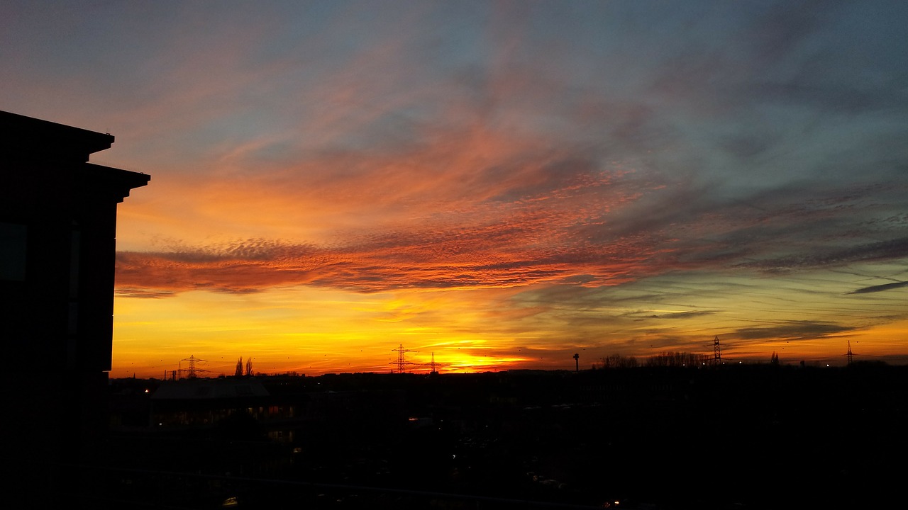 sunset clouds sky free photo