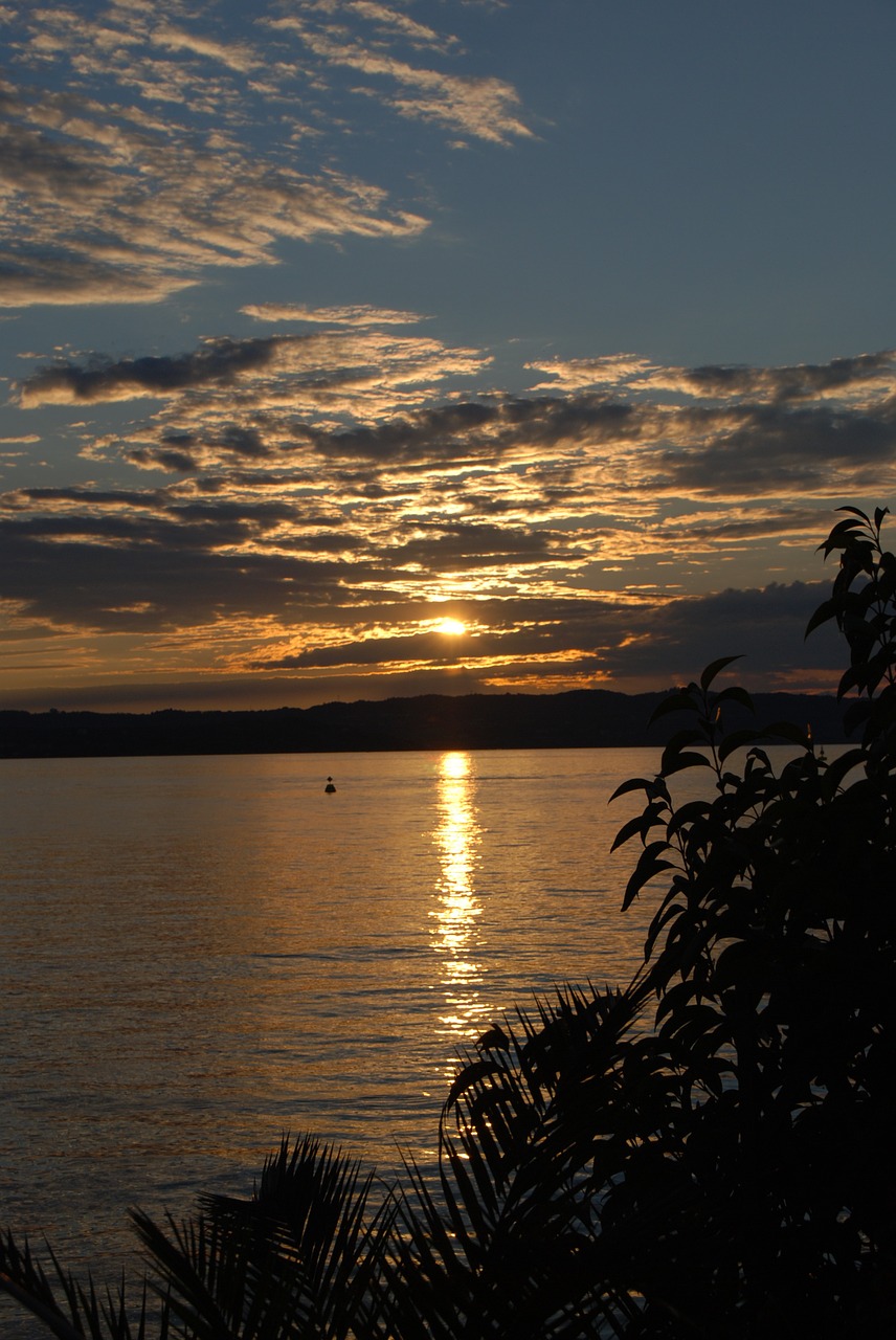 sunset abendstimmung lake free photo