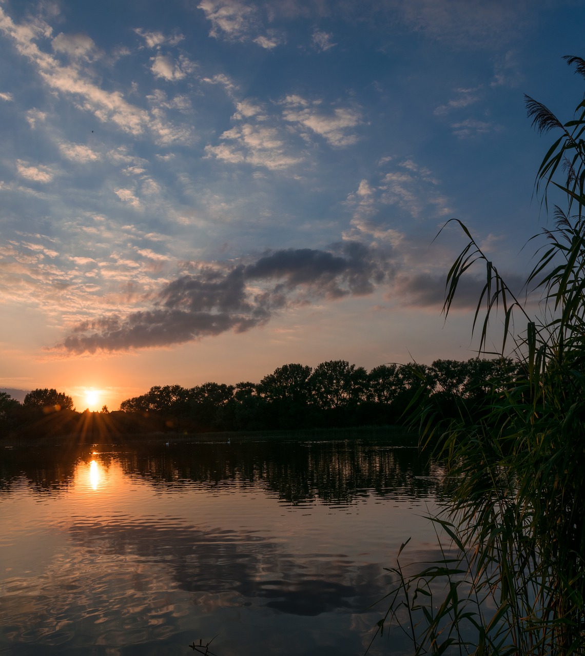 sunset waters nature free photo