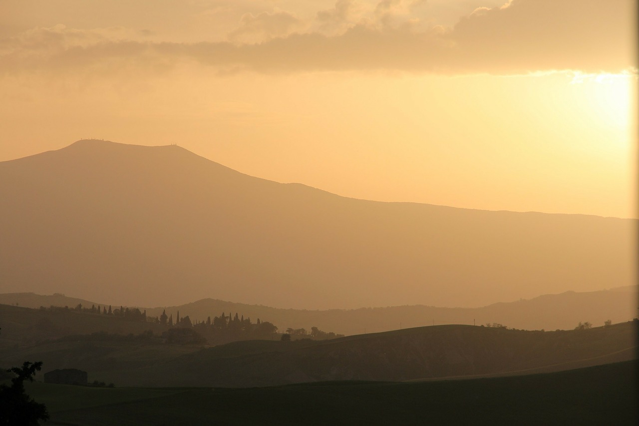 sunset tuscany italy free photo