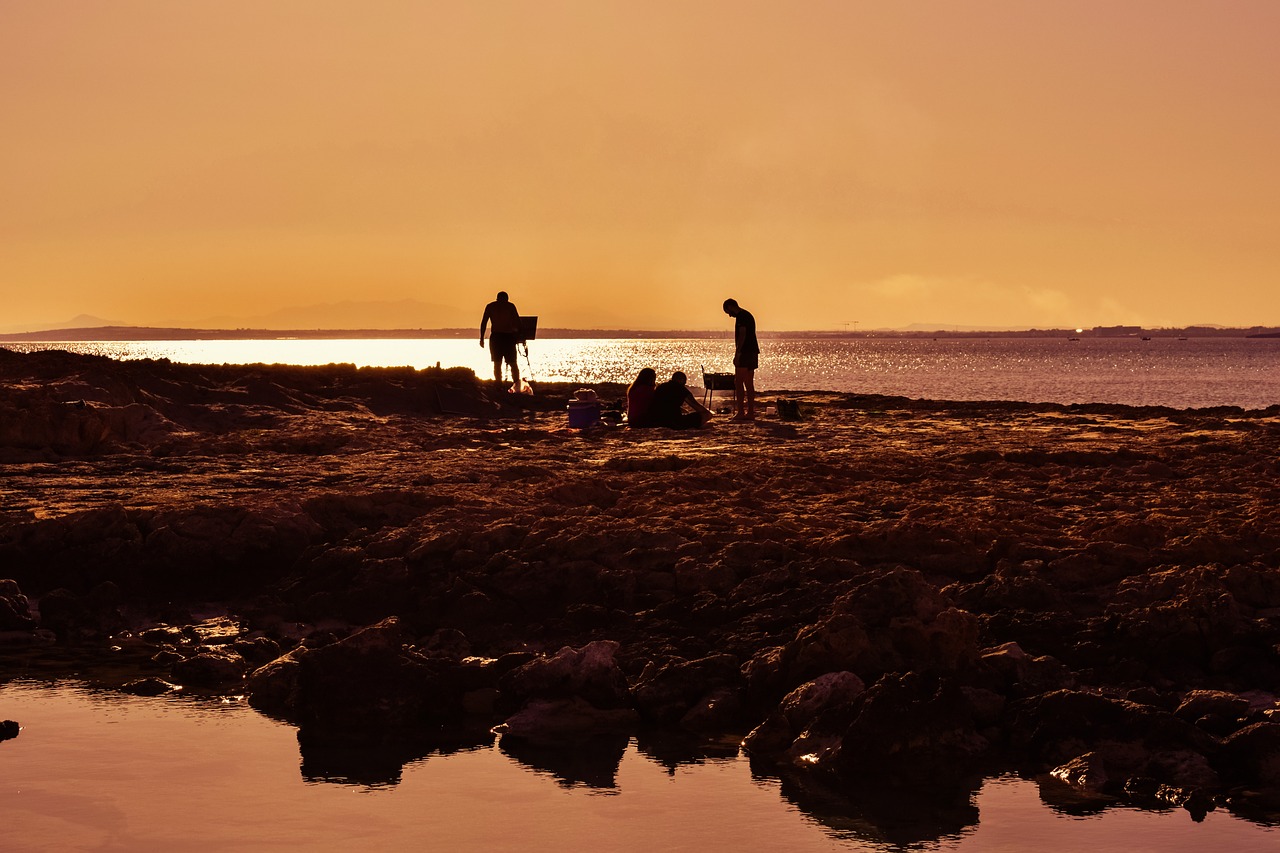 sunset water dusk free photo