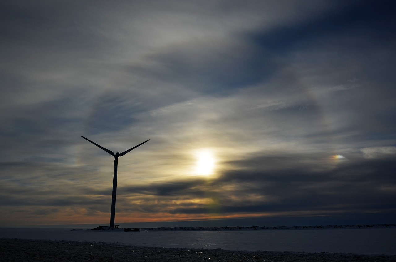 sunset  wind  electricity free photo