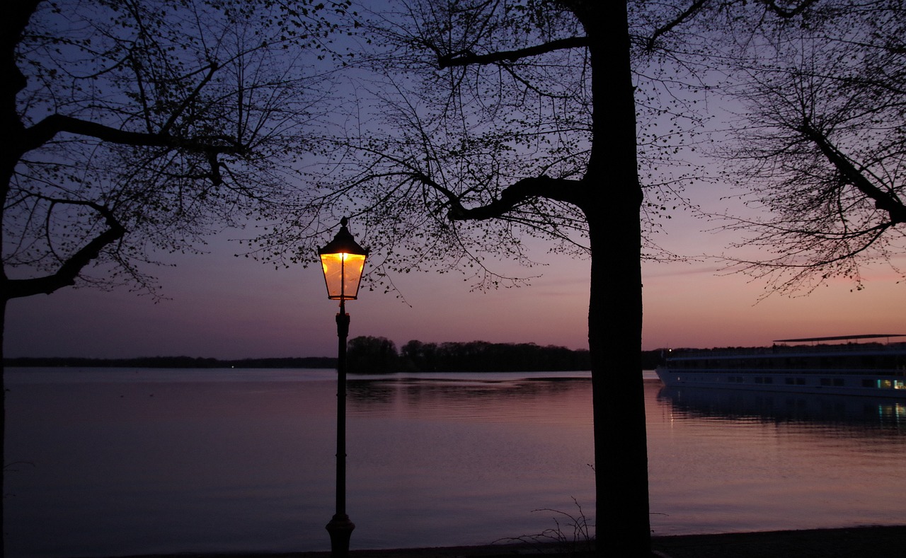 sunset  blue hour  lantern free photo