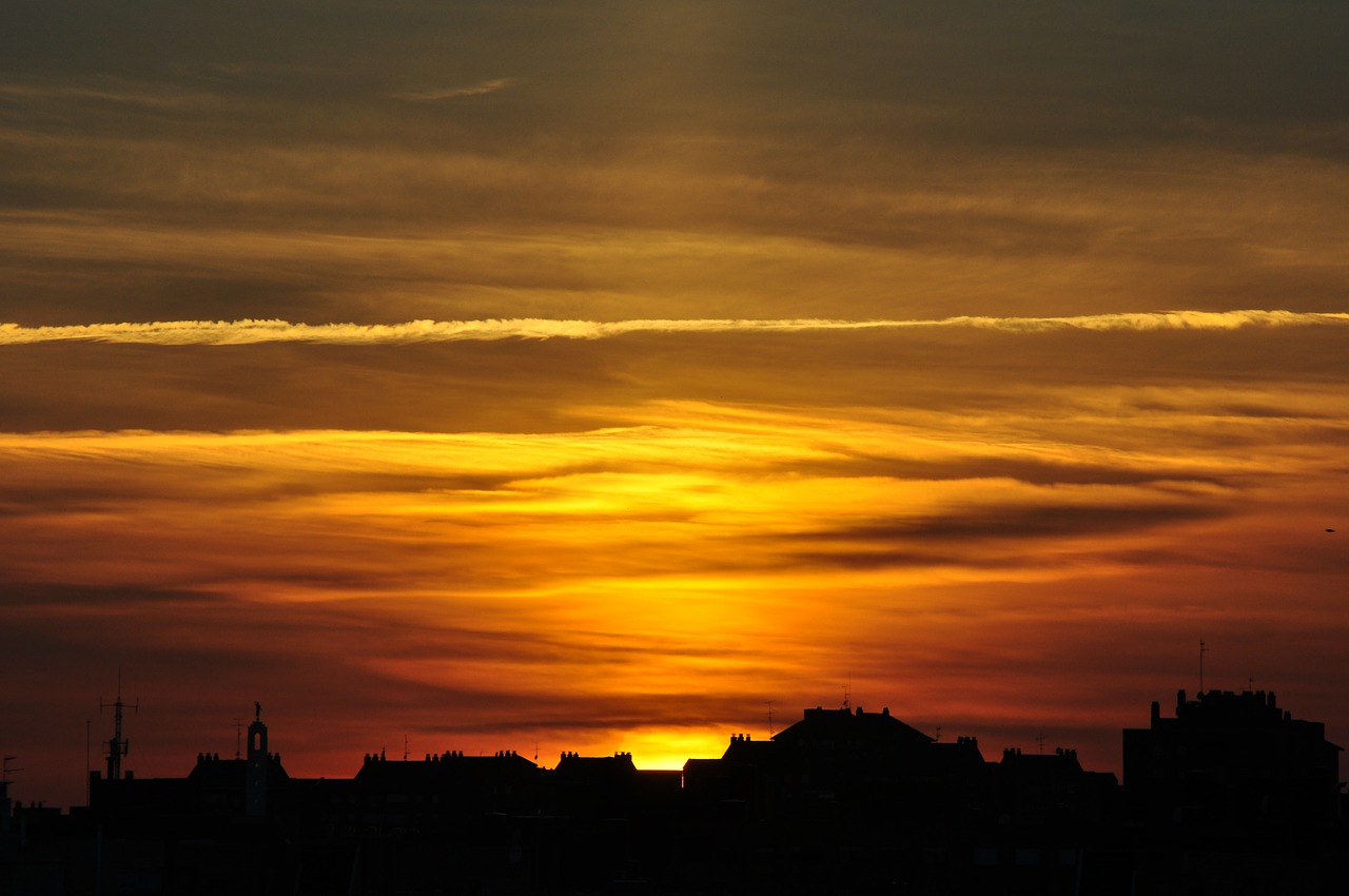 sunset silhouette city free photo