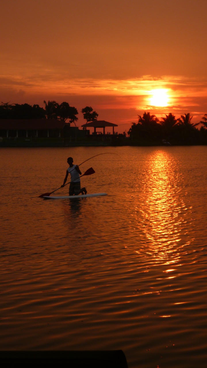 sunset river scenery free photo