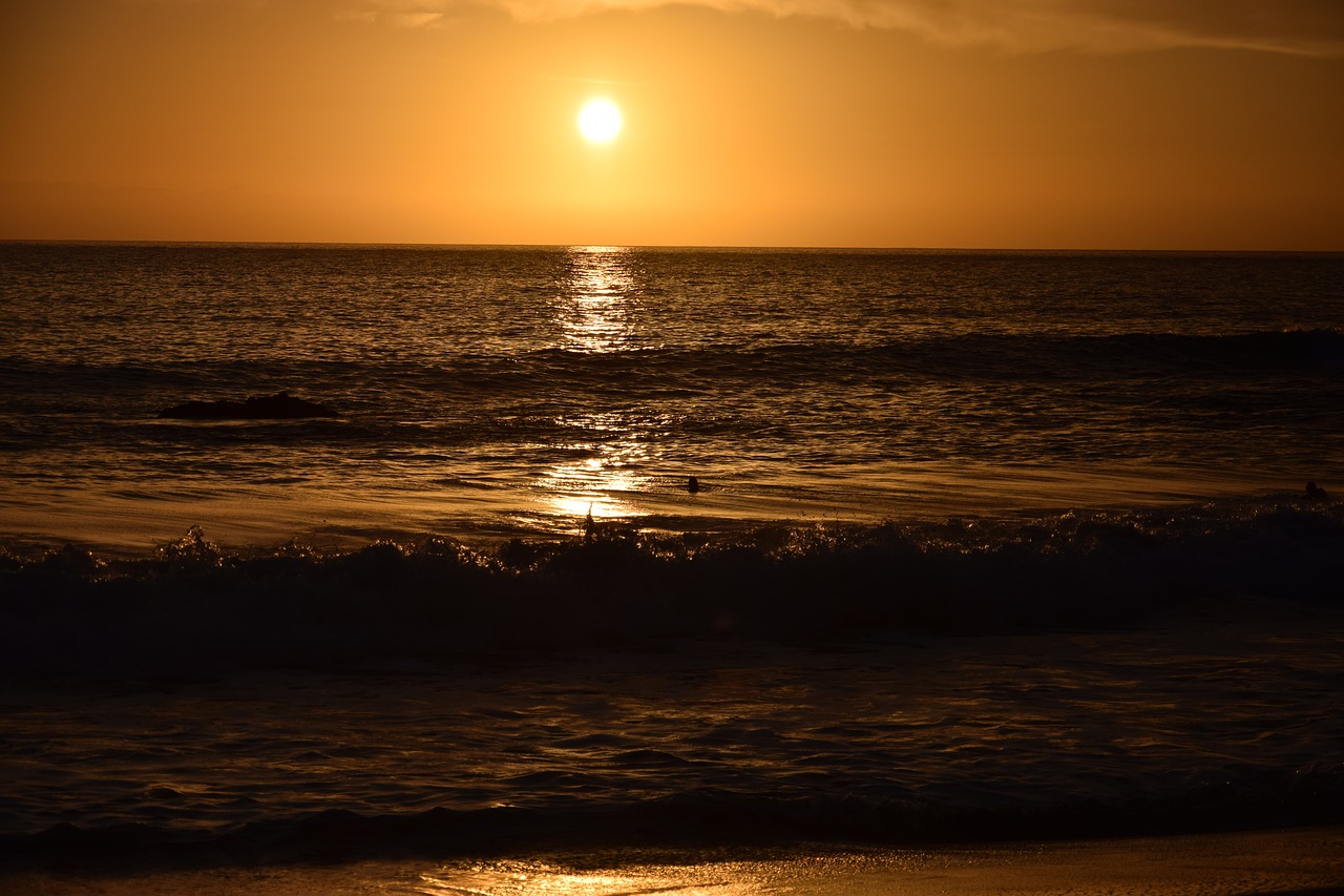 sunset  waters  dusk free photo