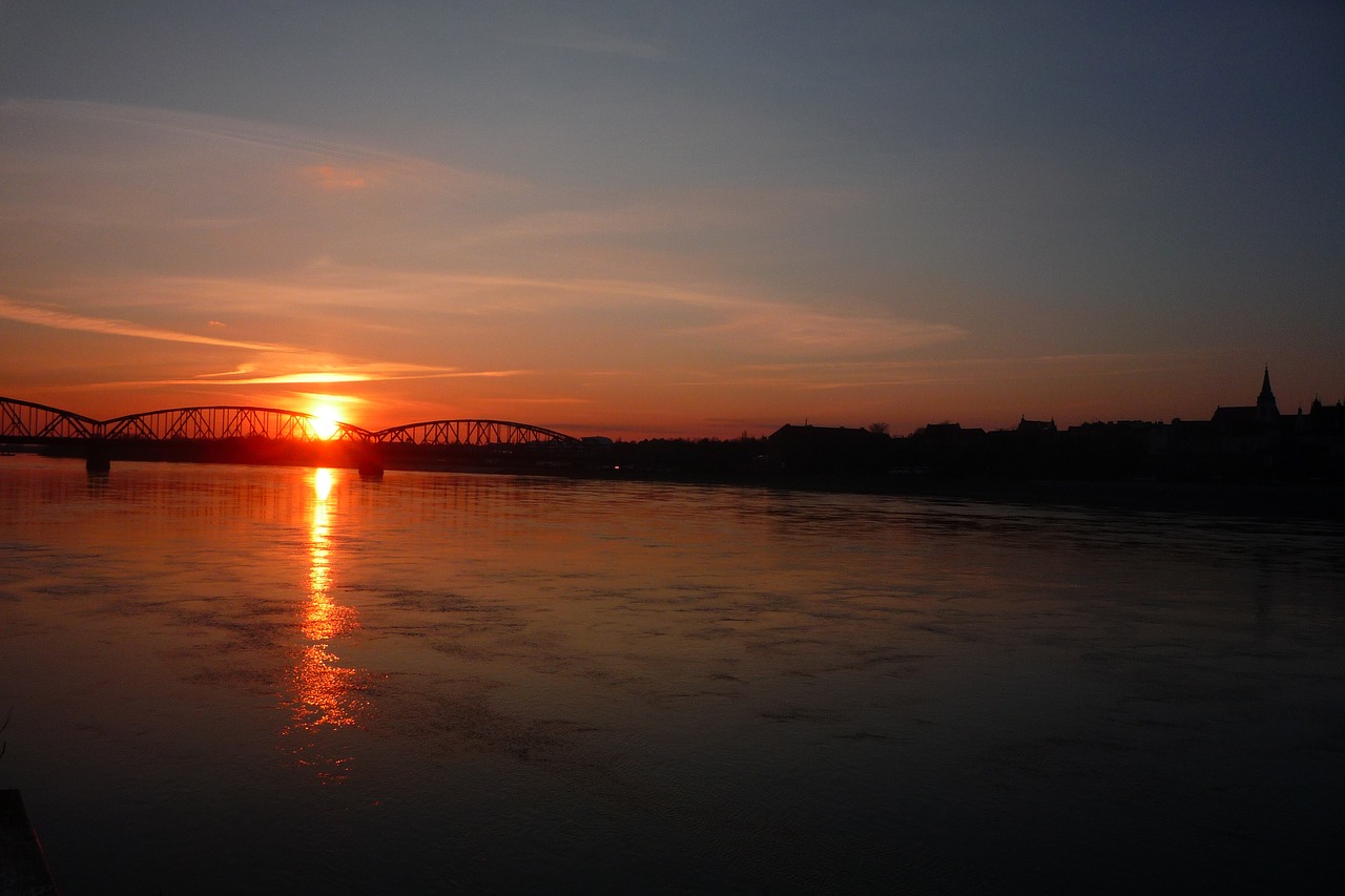 sunset  toruń  panorama free photo