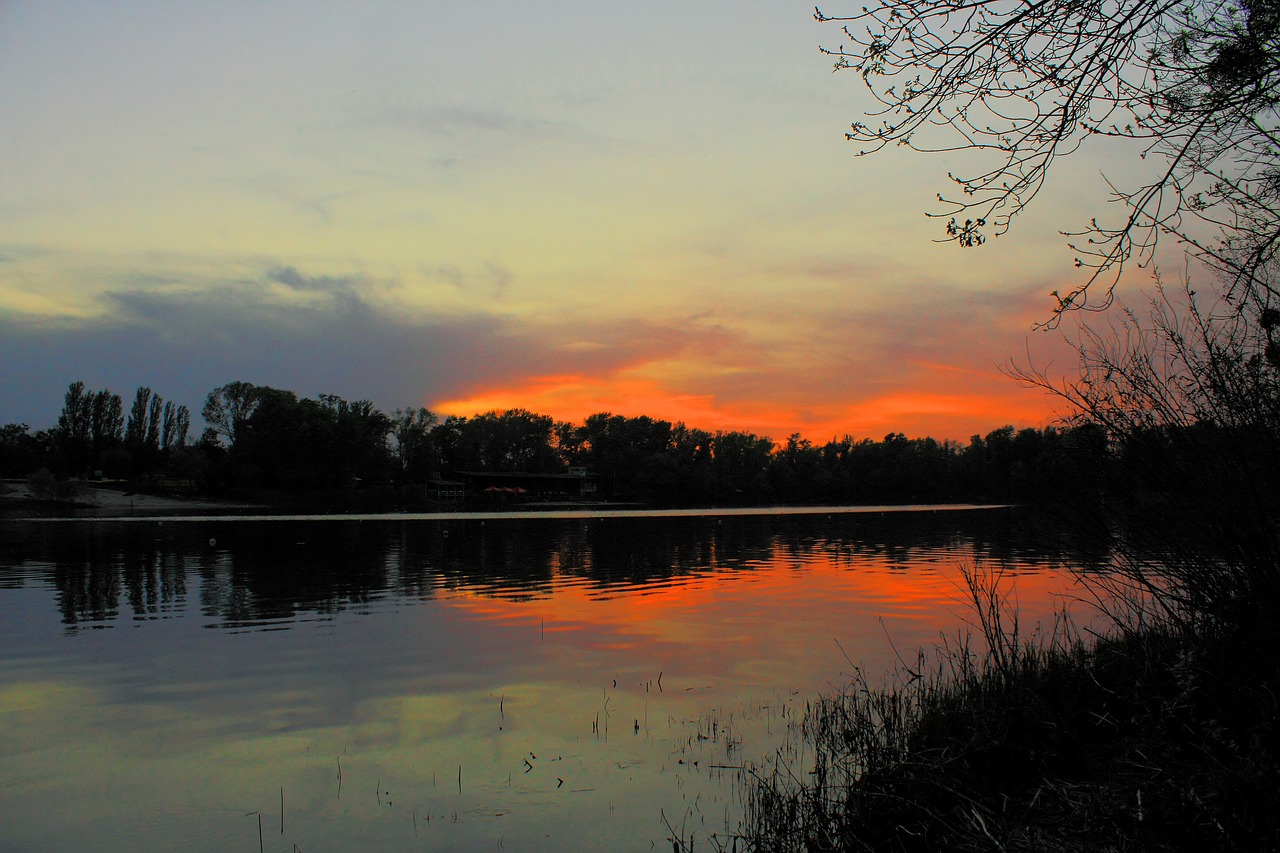 sunset  dawn  reflection free photo