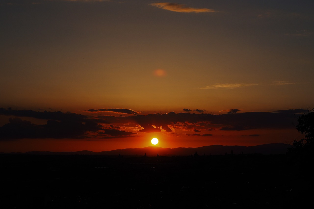 sunset  madrid  viewpoint free photo