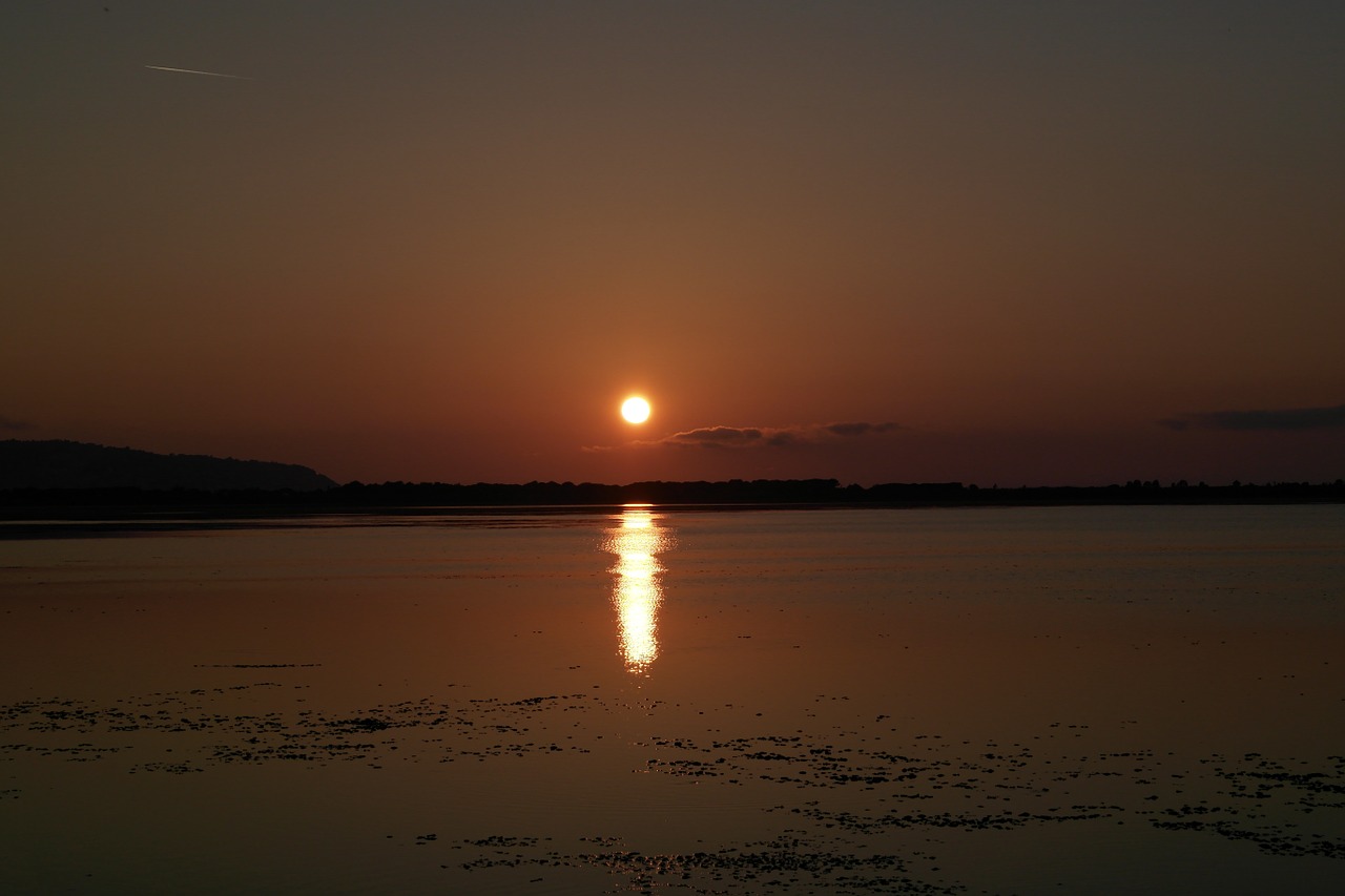 sunset orbetello sea free photo