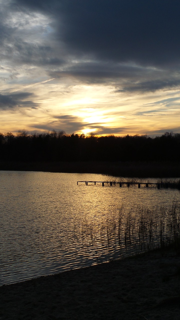sunset  lake  landscape free photo