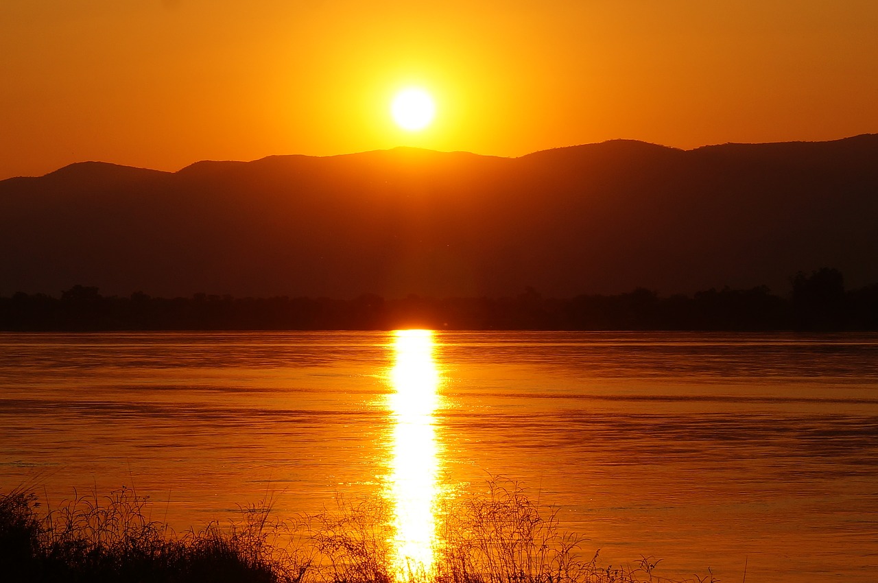 sunset  zambezi  zambia free photo