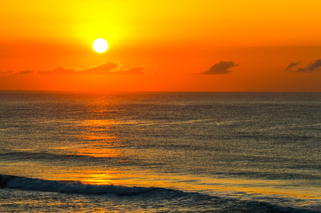 sunset sea waves free photo