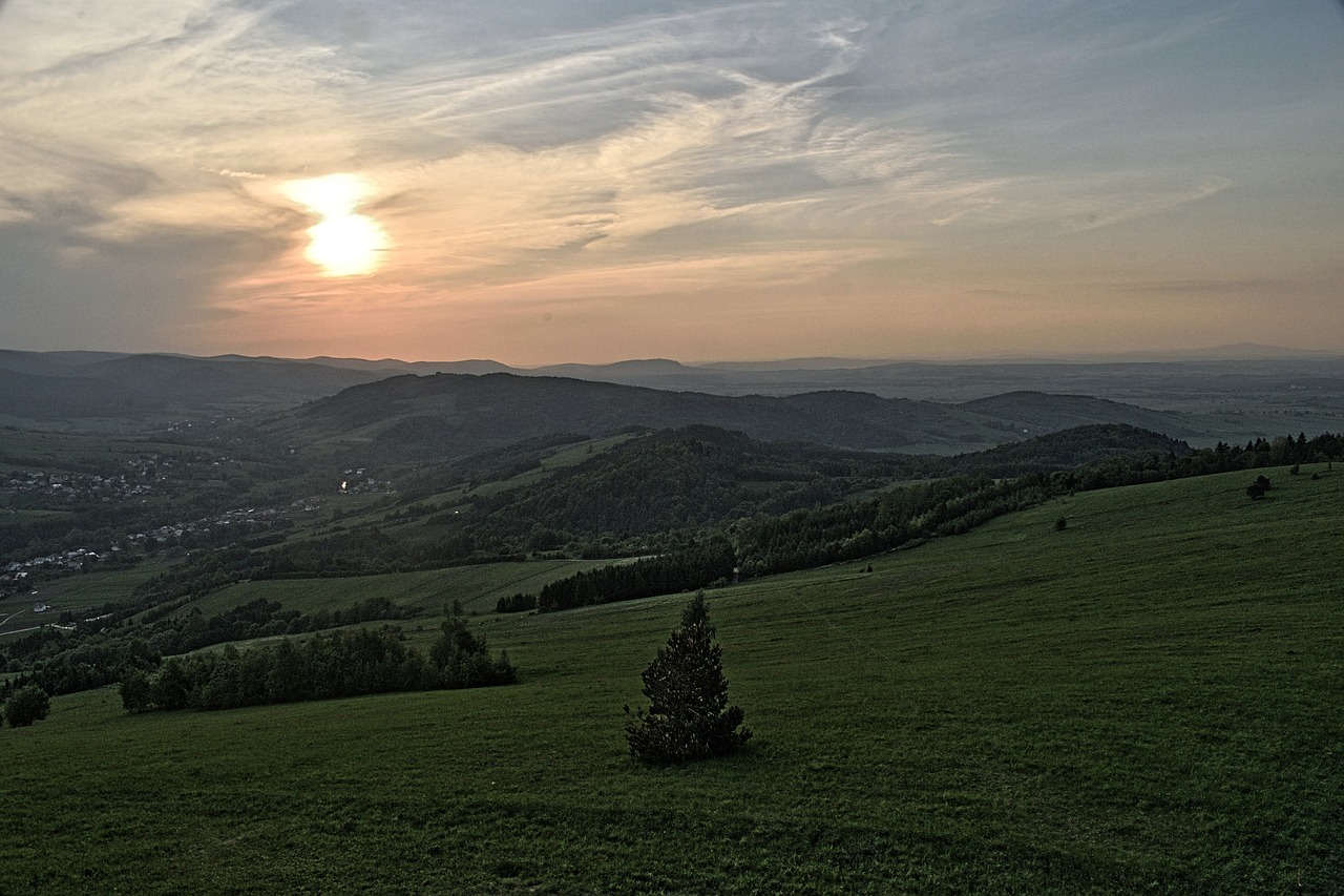 sunset  mountains  sky free photo