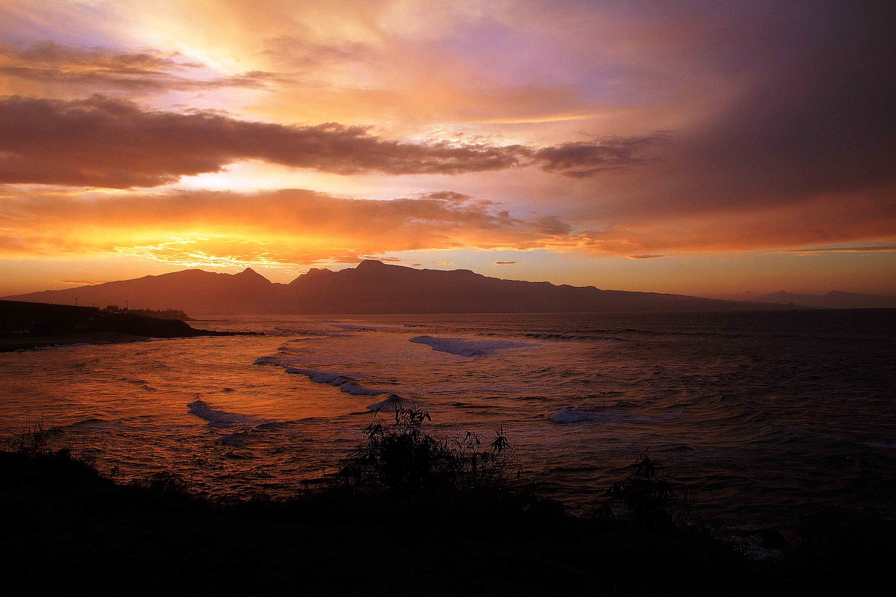 sunset hawaii afterglow free photo