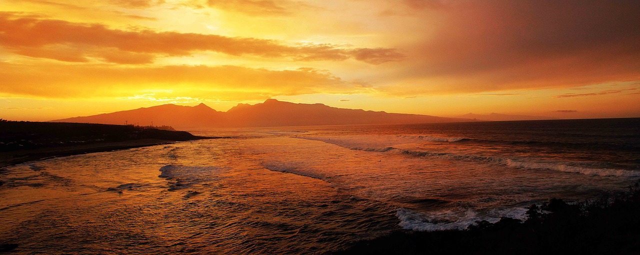 sunset hawaii sea free photo