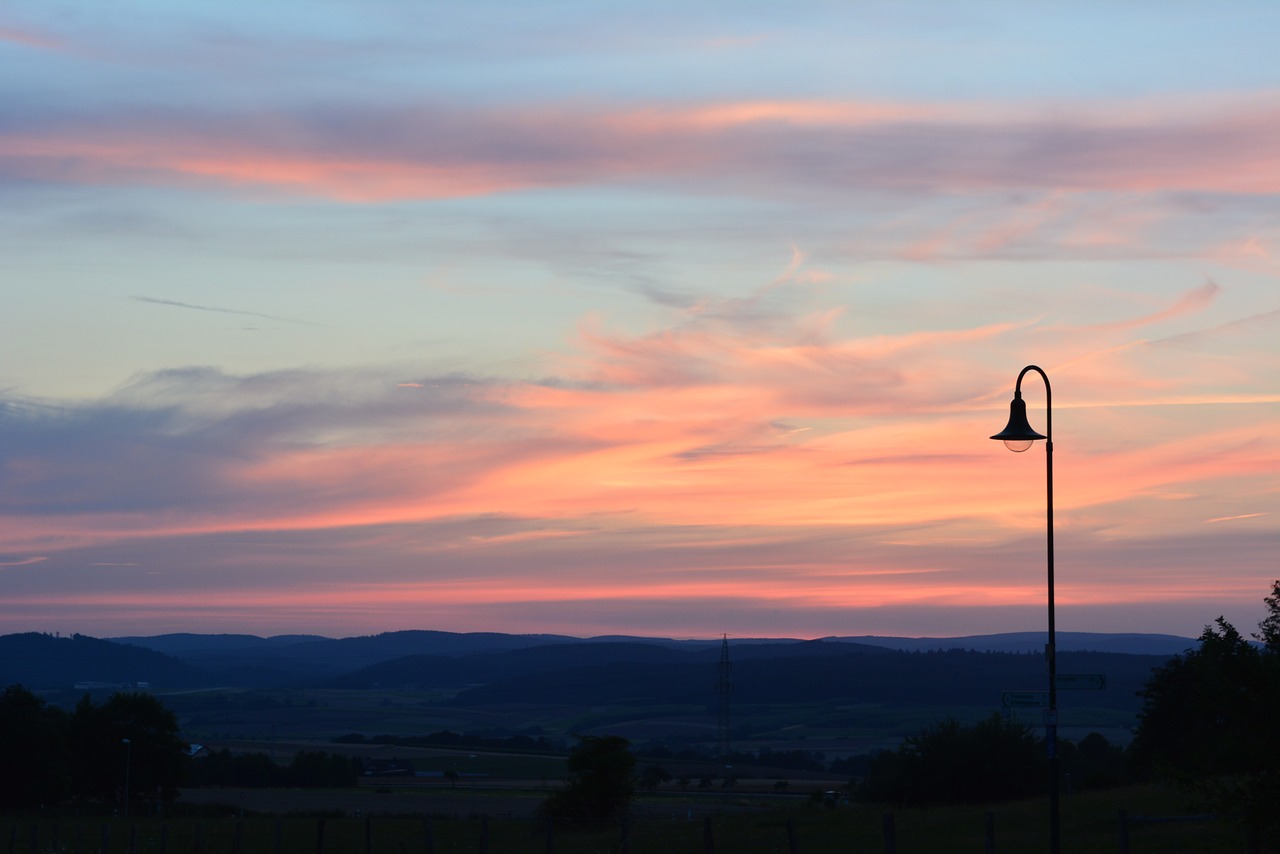 sunset  sky  edge of the woods free photo