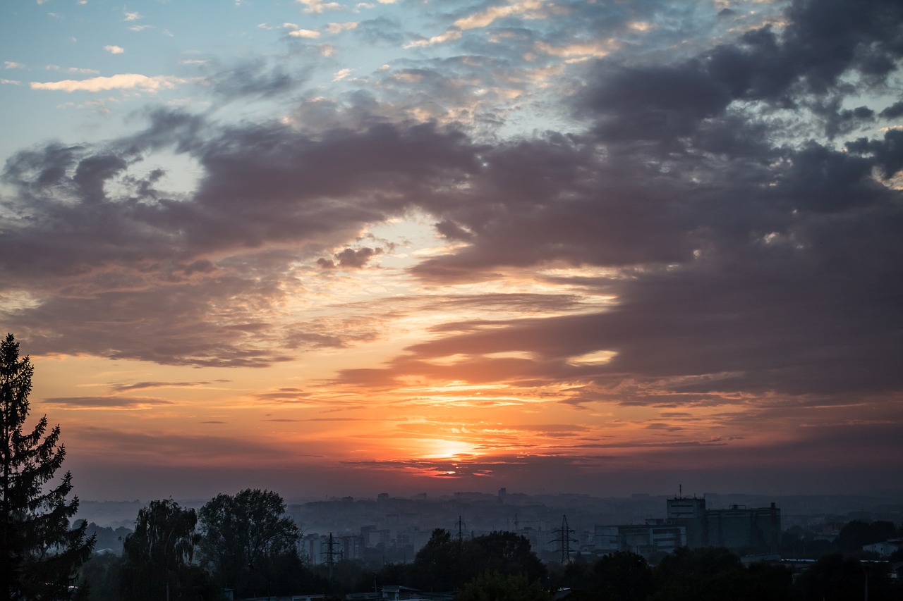 sunset  cityscape  urban free photo