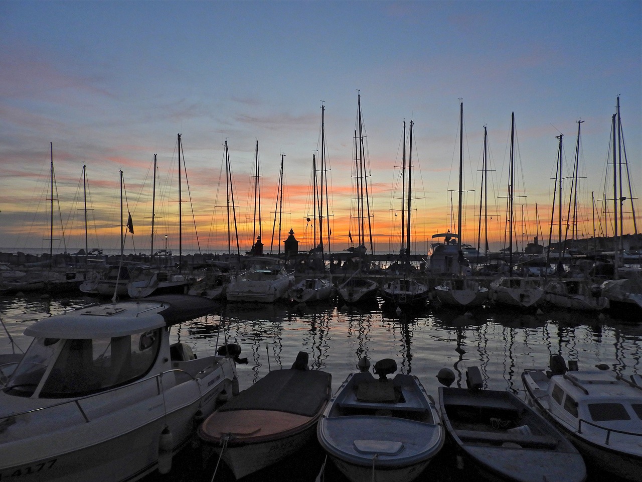 sunset  croatia  port free photo