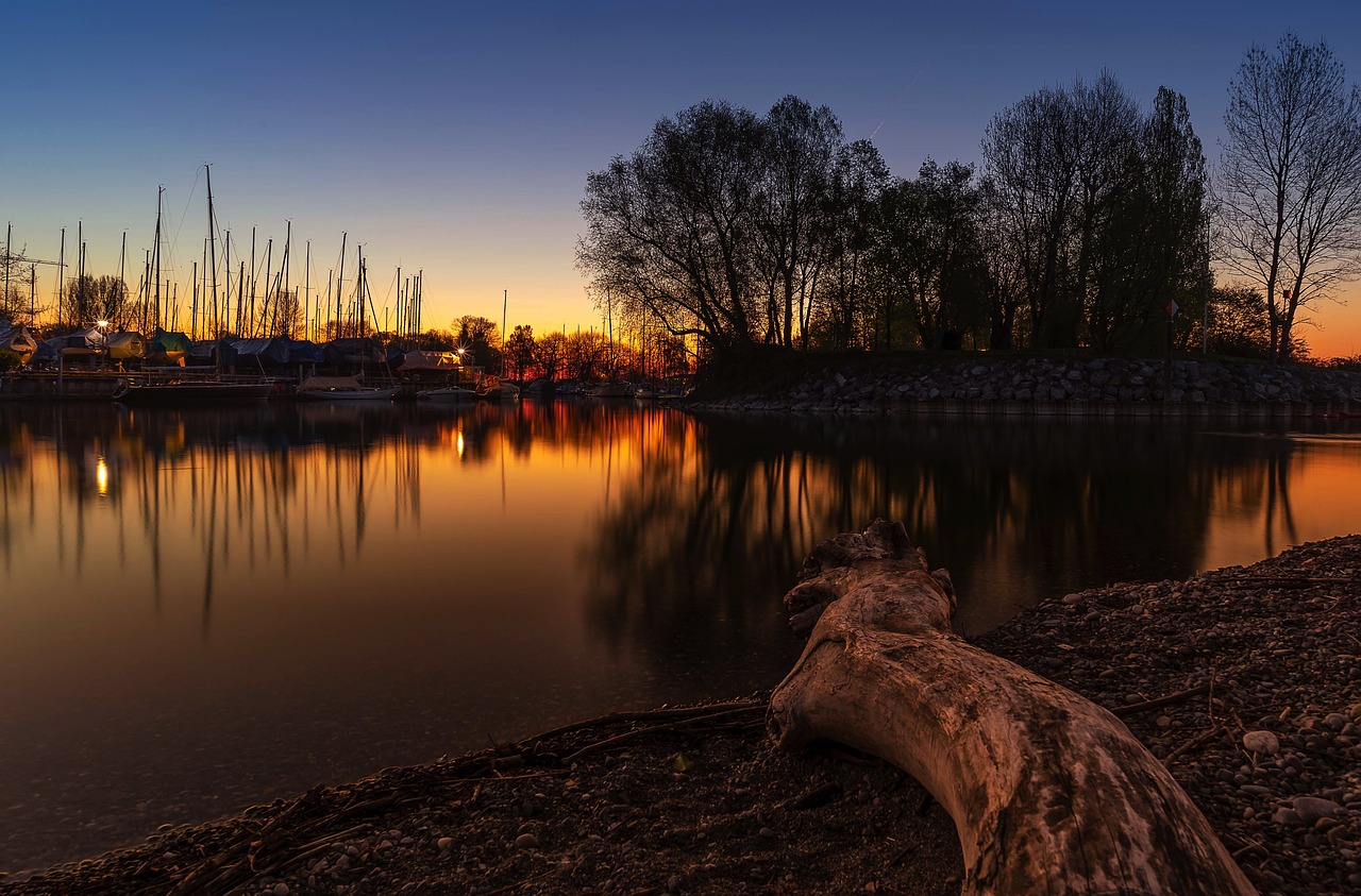 sunset  nature  lake free photo