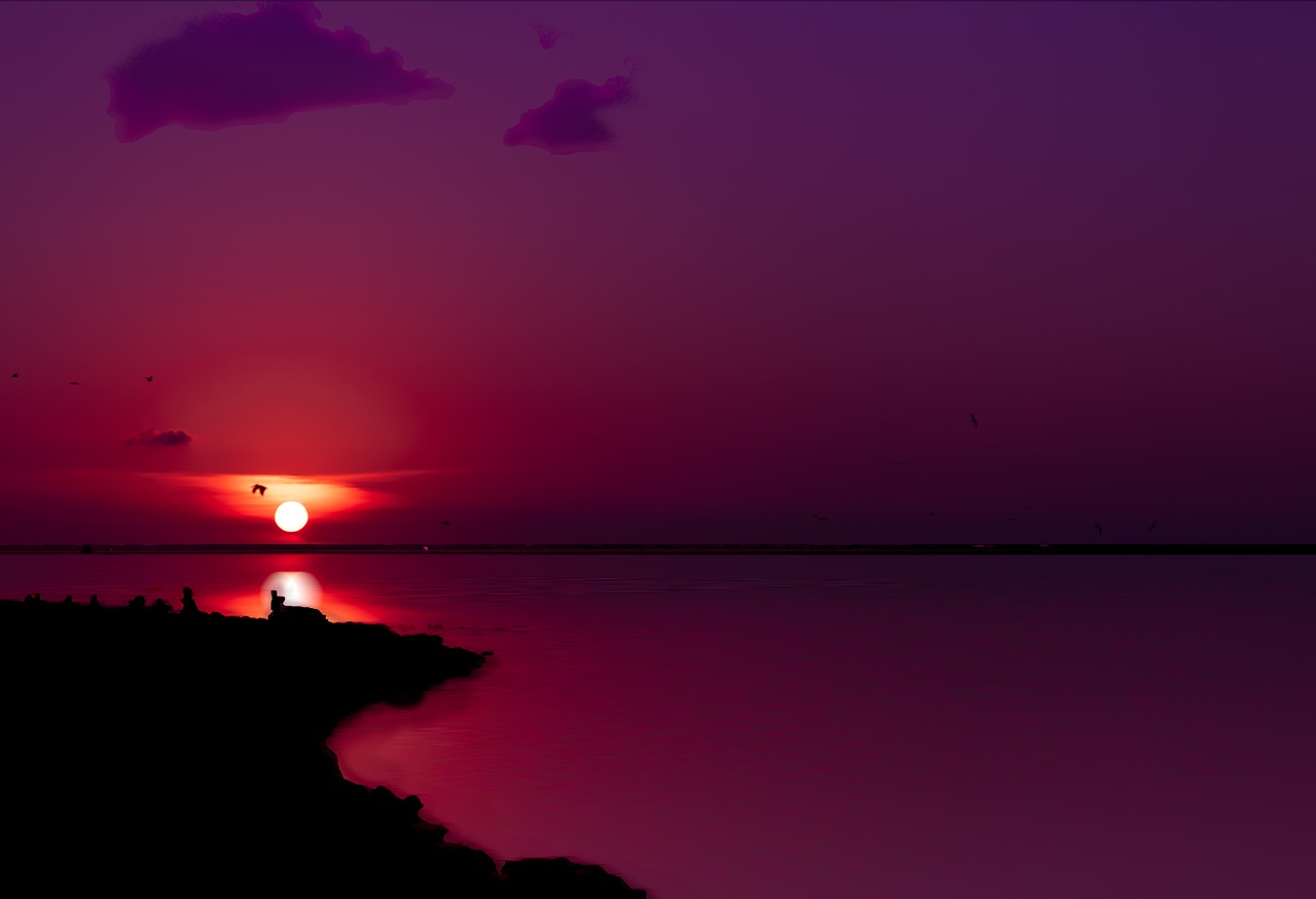 sunset  coastline  landscape free photo