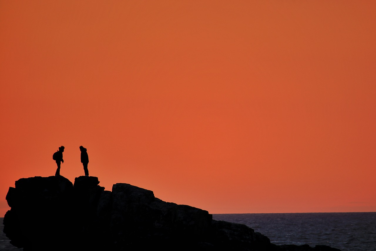 sunset  human  silhouette free photo