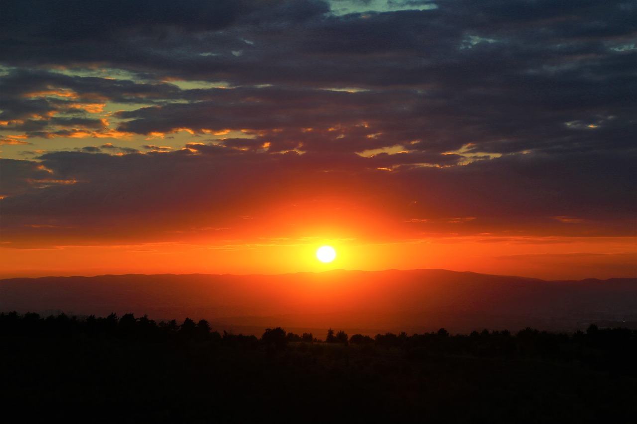 sunset  in the evening  sky free photo