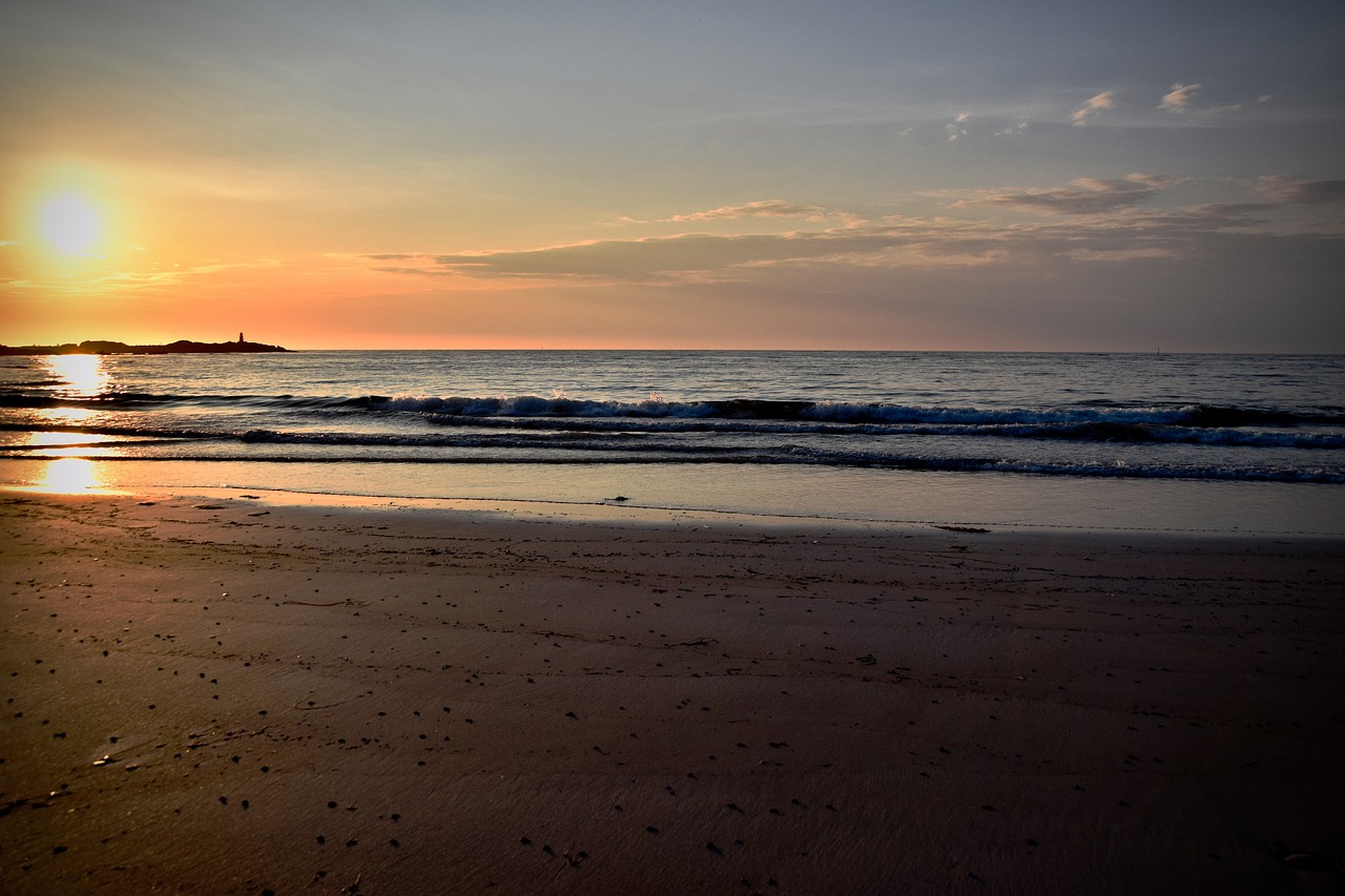 sunset  beach  wave free photo