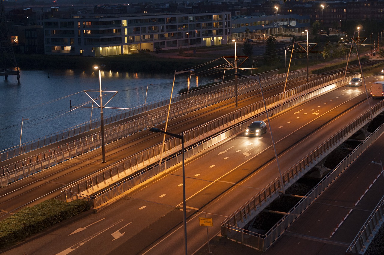 sunset  bridge  amsterdam free photo