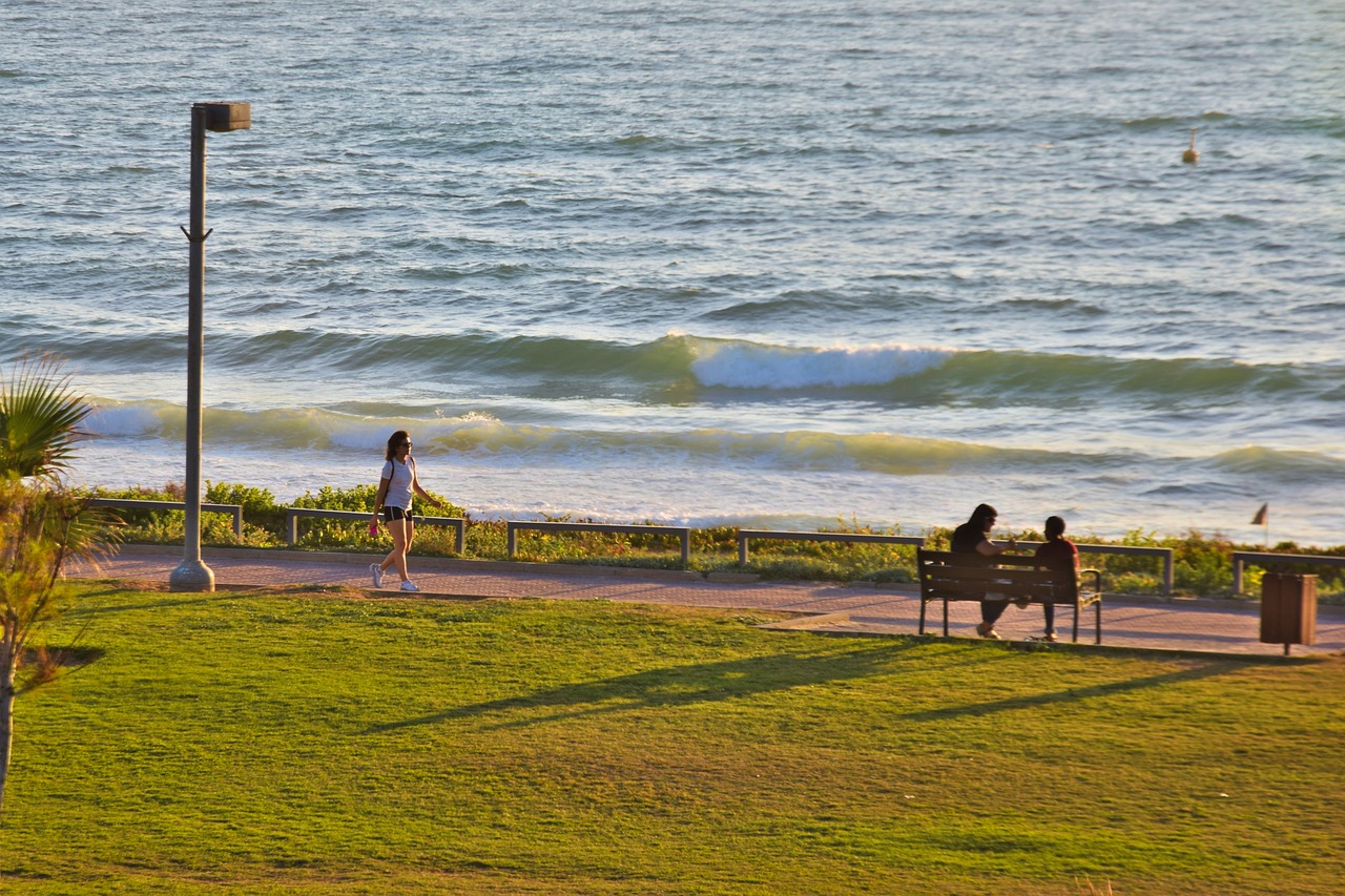 sunset  seaboard  tel aviv free photo