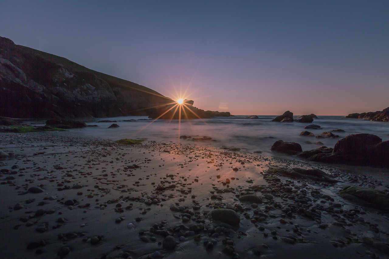 sunset  shore  beach free photo