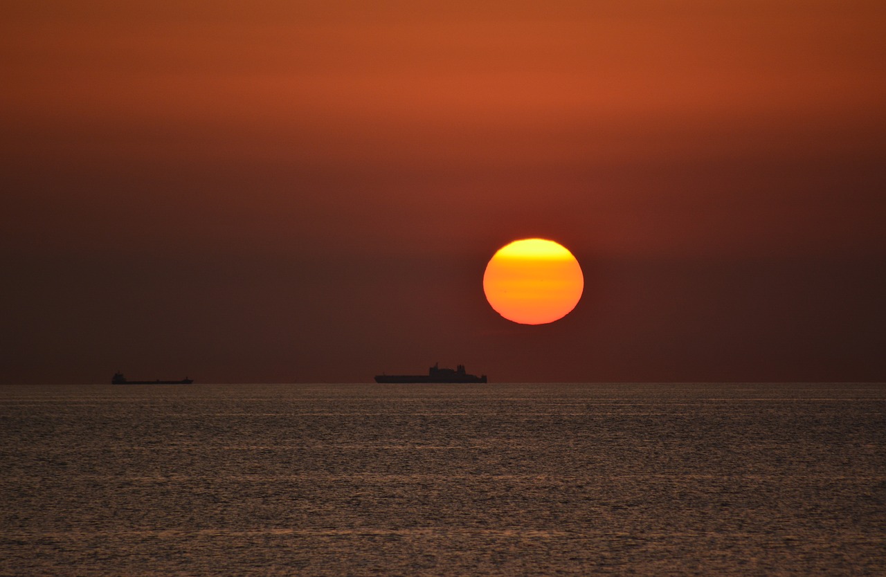 sunset  baltic sea  mood free photo