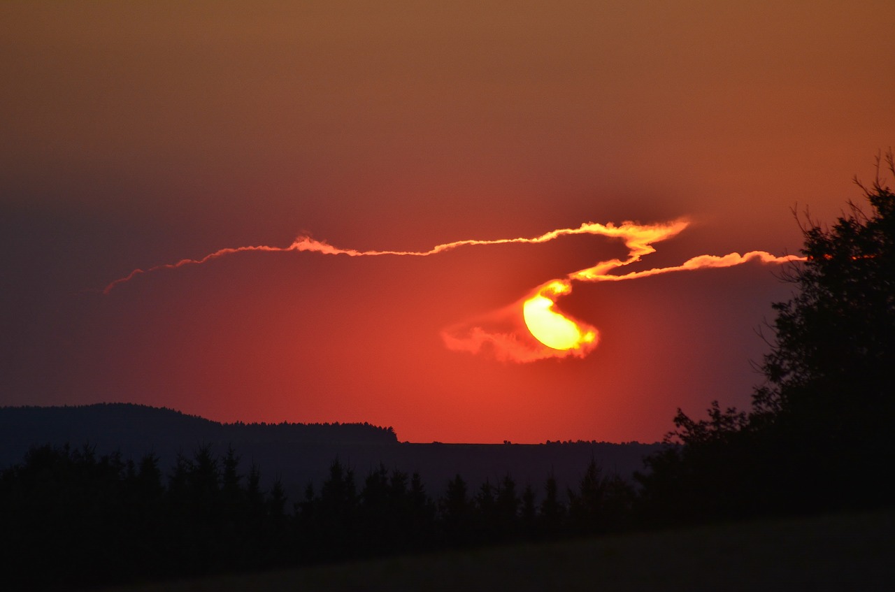 sunset  thuringia germany  evening sky free photo