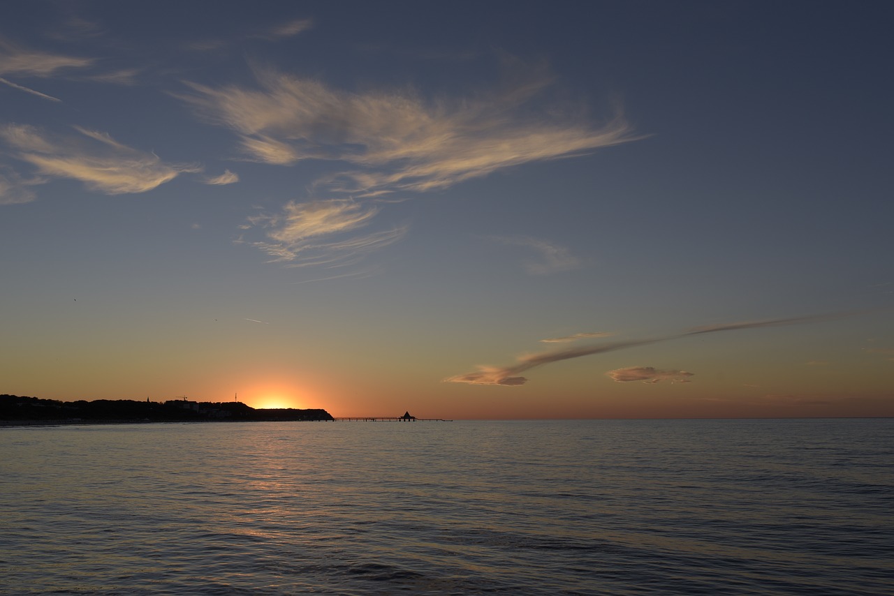 sunset  usedom  sea free photo