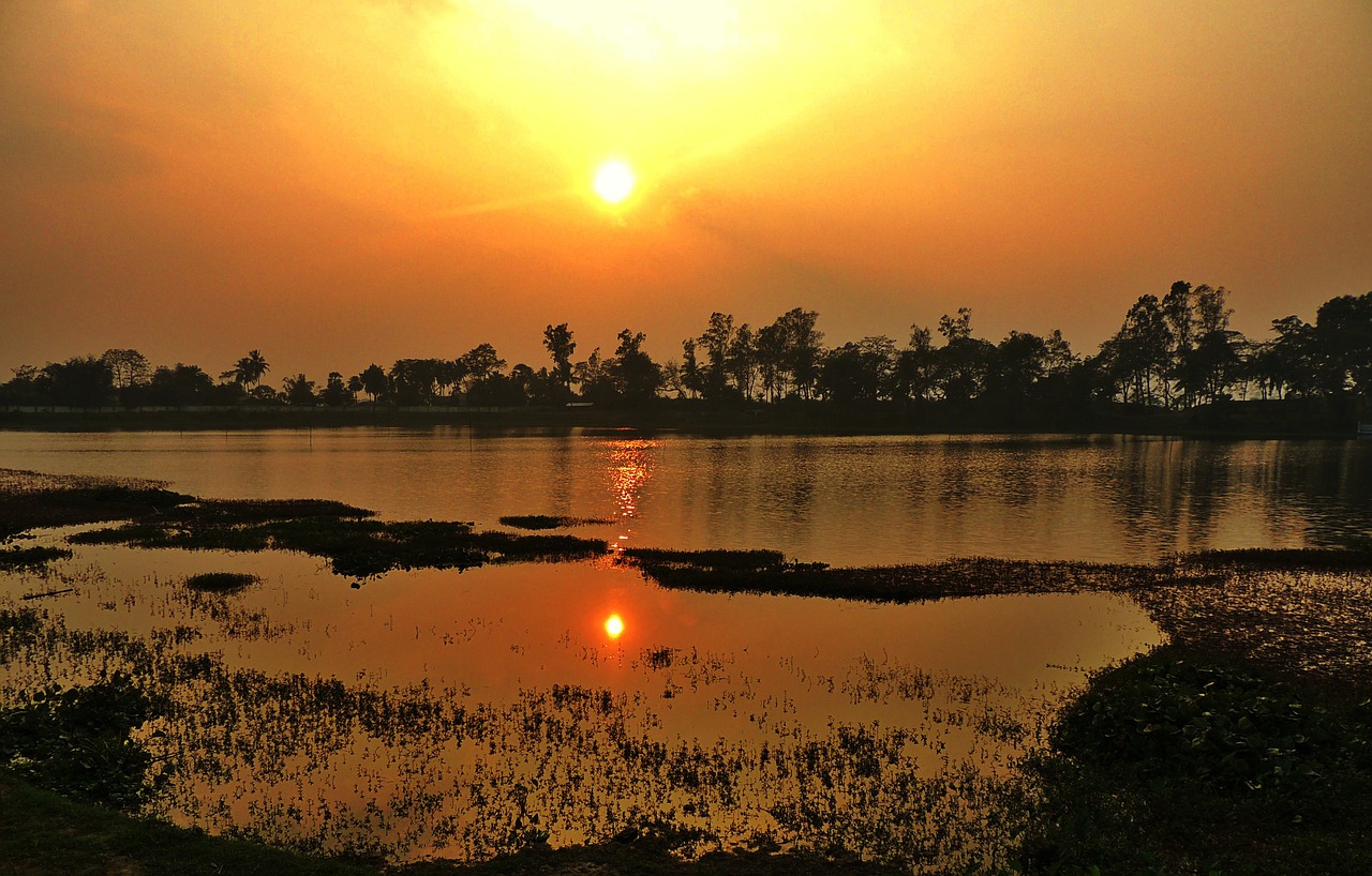 sunset  water  sunset shadow free photo