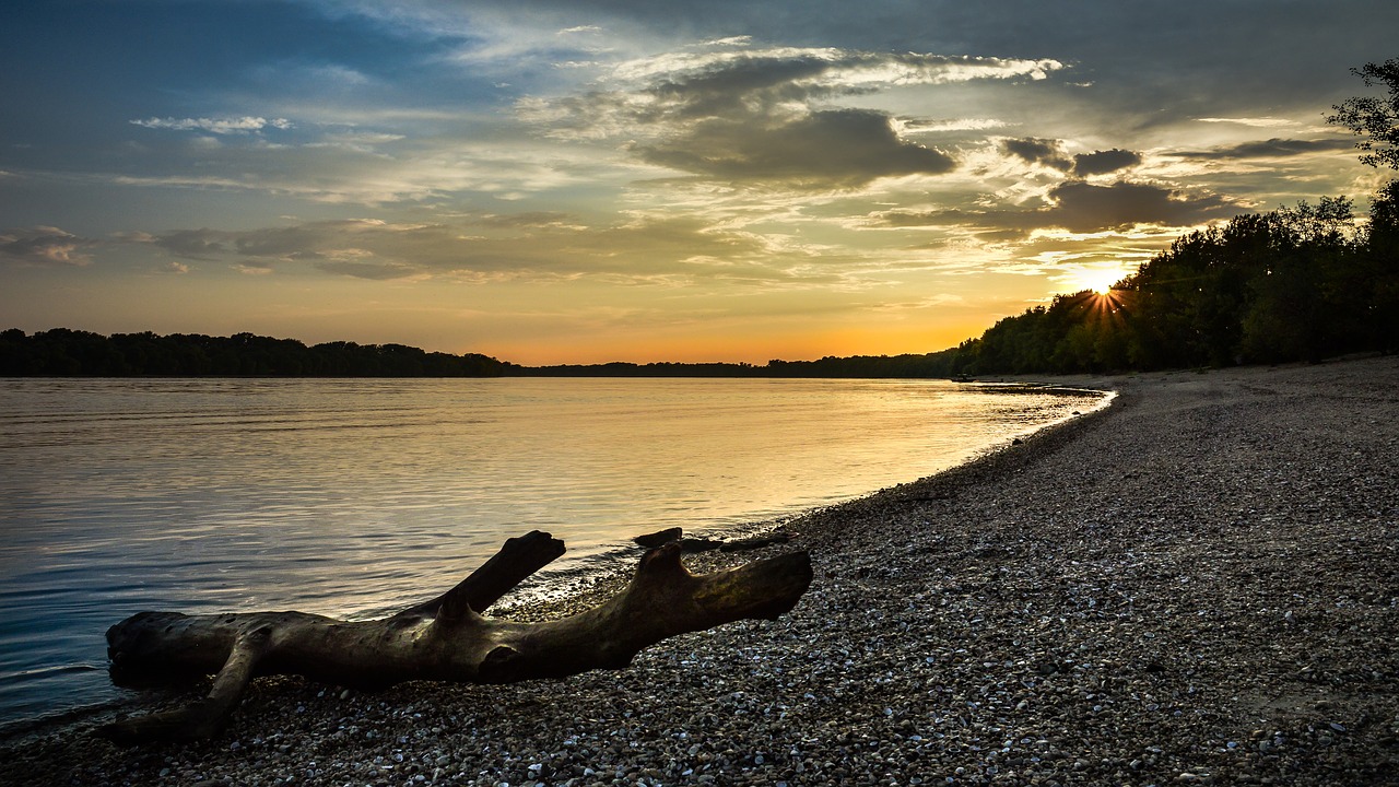 sunset  river  danube free photo