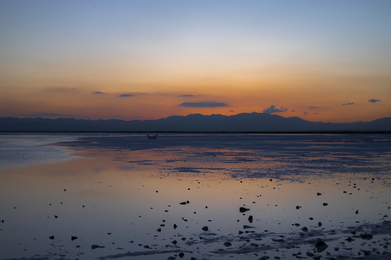 sunset  lake  reflection free photo