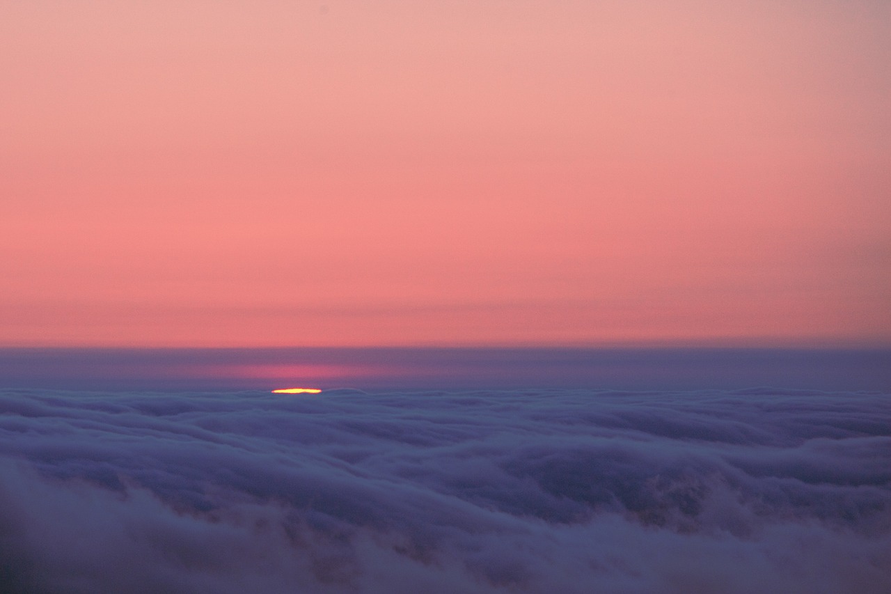 sunset  dawn  sea of clouds free photo