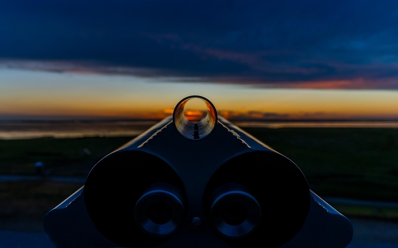 sunset  landscape  telescope free photo