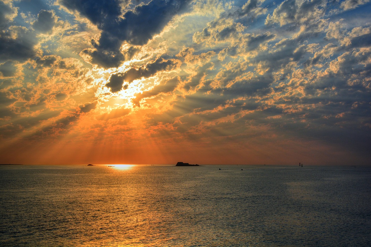 sunset  clouds  sea free photo