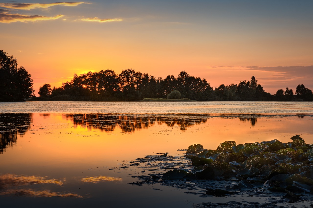 sunset  lake  mood free photo