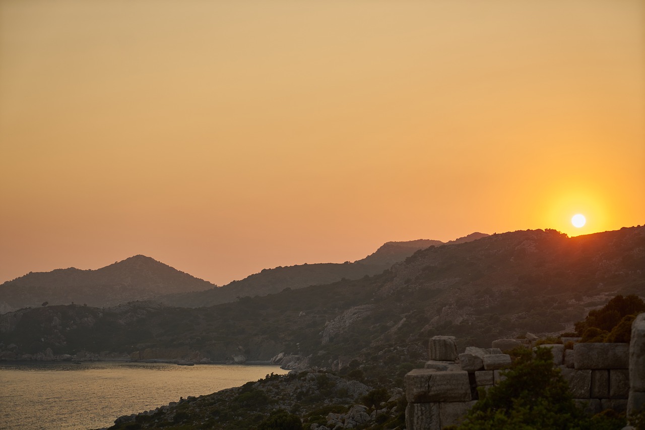 sunset  landscape  yellow free photo