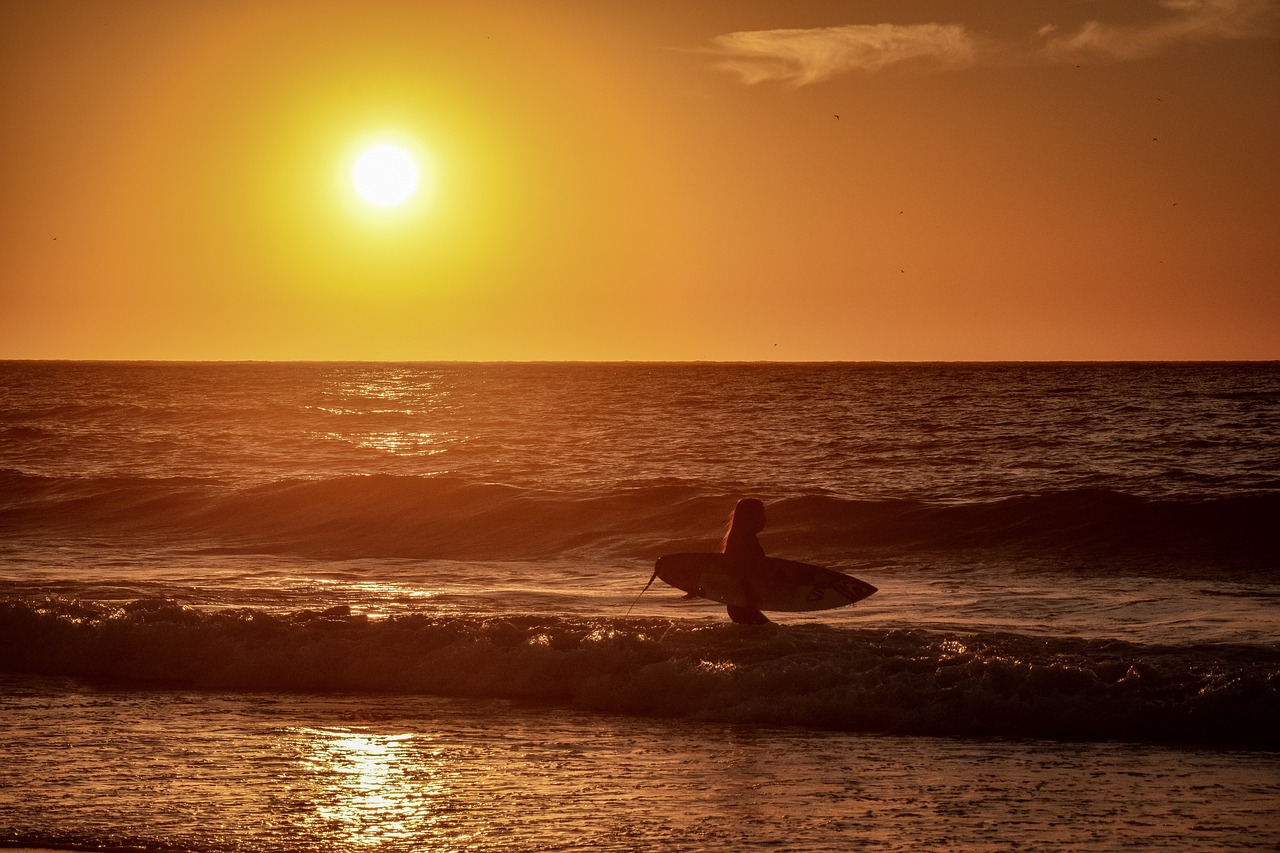 sunset  surf  ocean free photo