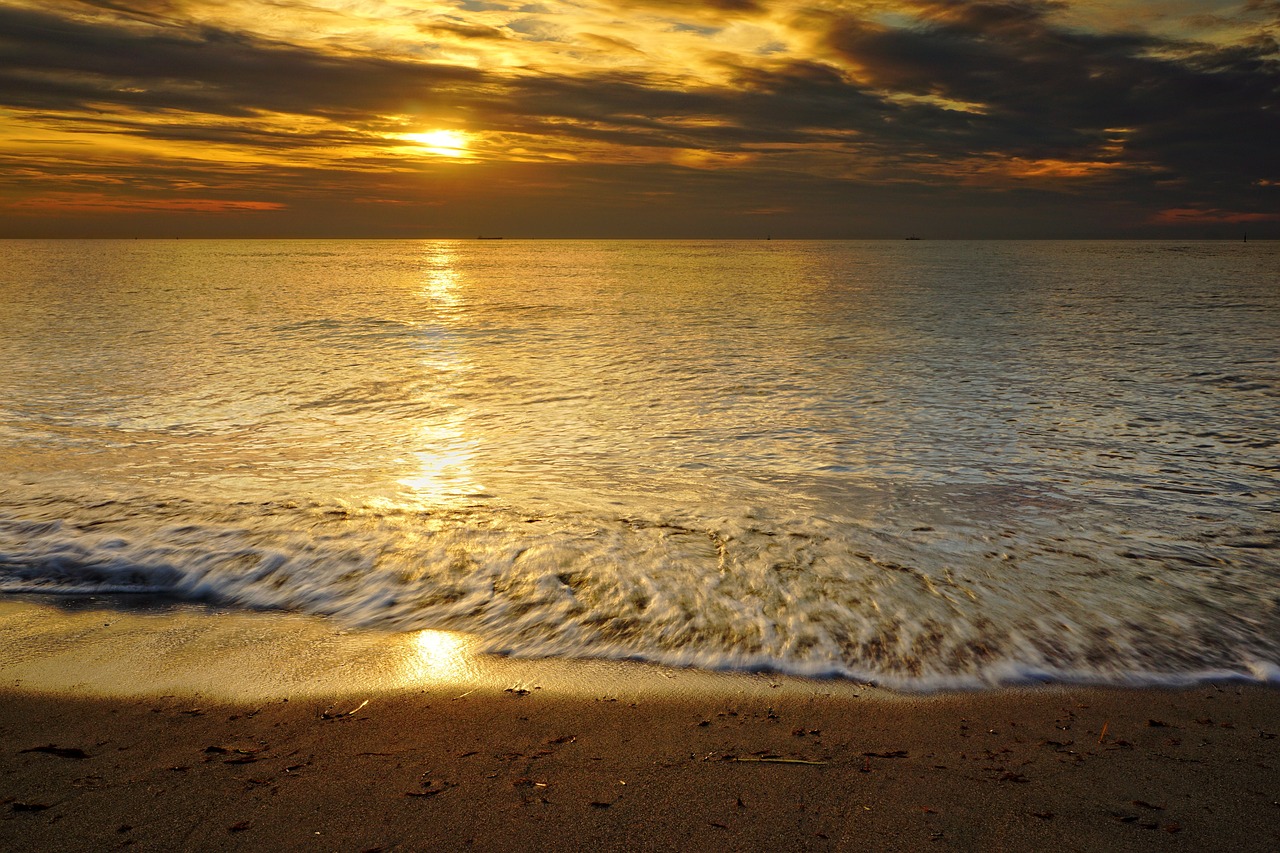 sunset  sea  water free photo