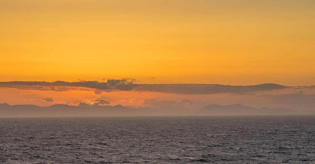 sunset ocean canada free photo