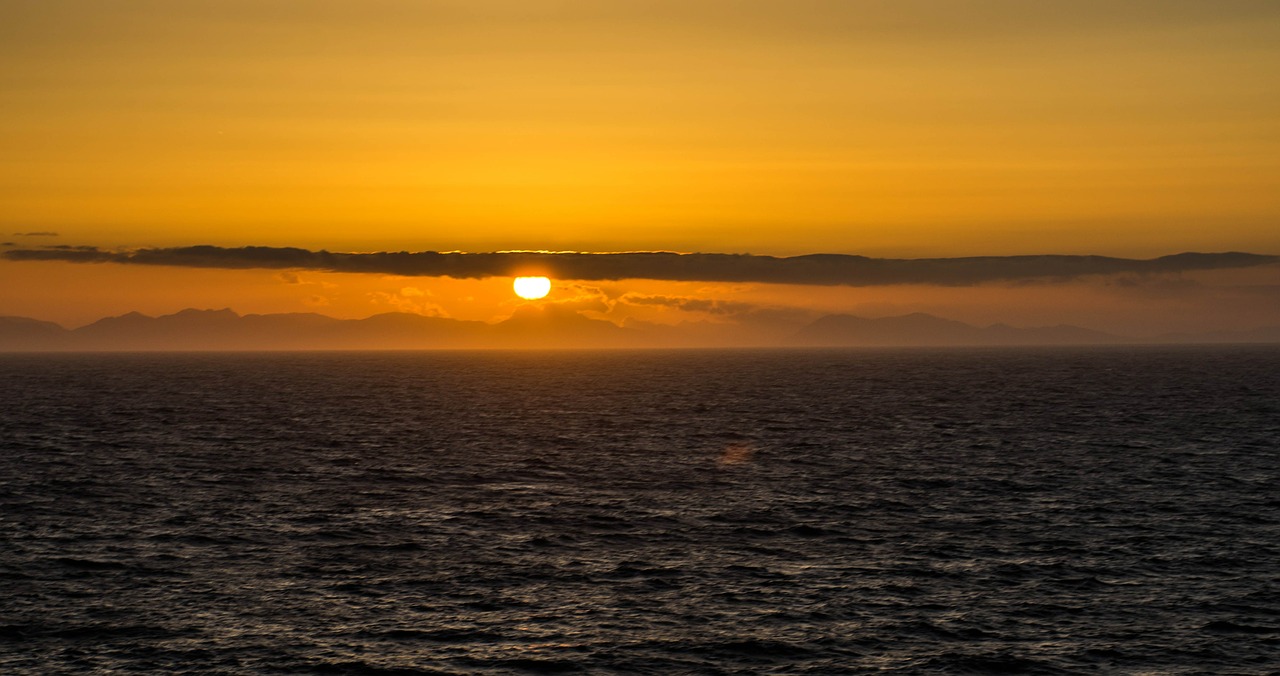 sunset ocean canada free photo