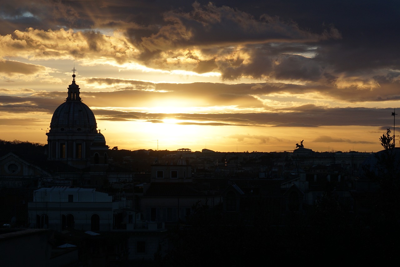 sunset  rome  italy free photo