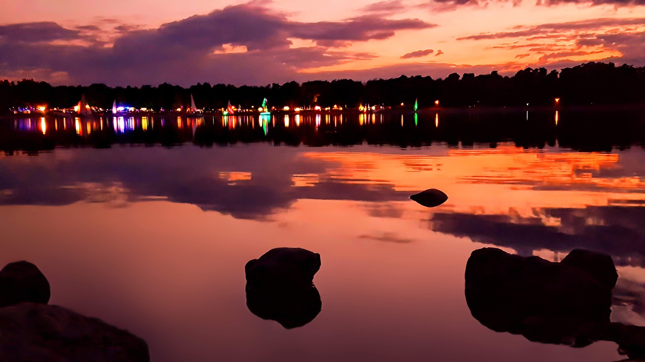 sunset  lake  water free photo