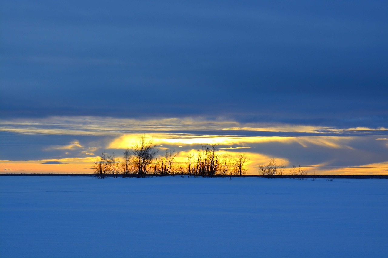sunset  winter  hindersön free photo